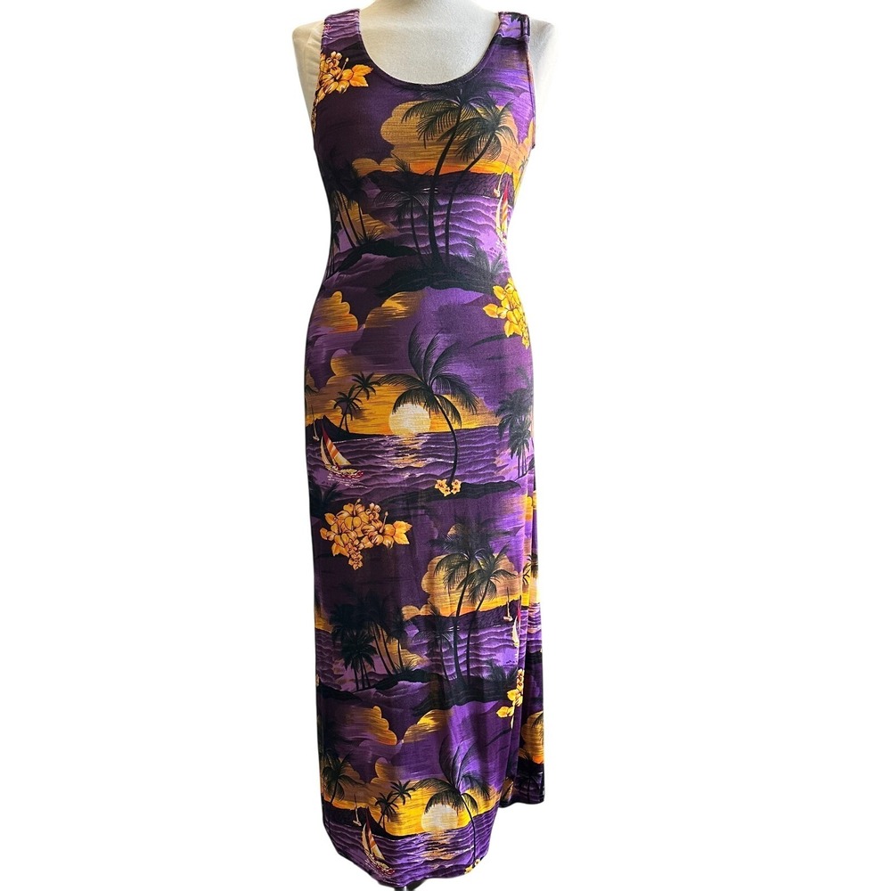 Purple Floral Sunset Maxi Dress - Unbranded